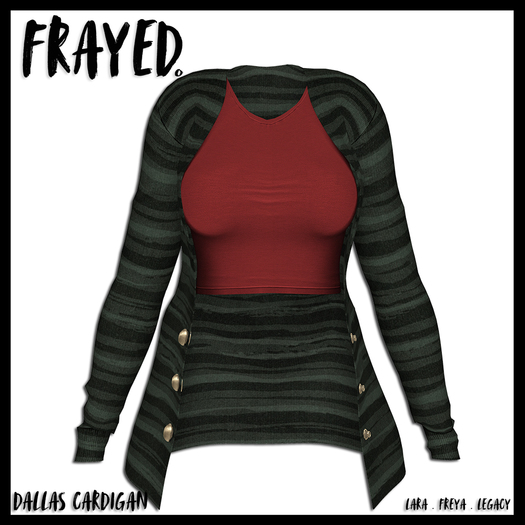 Frayed - Dallas Cardigan - Green Stripes