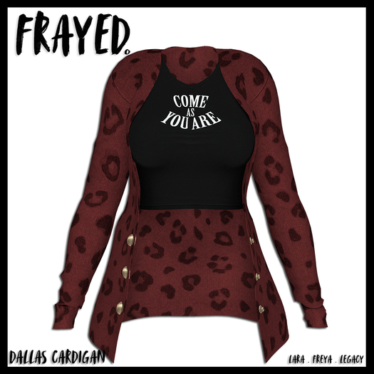 Frayed - Dallas Cardigan - Red Leo