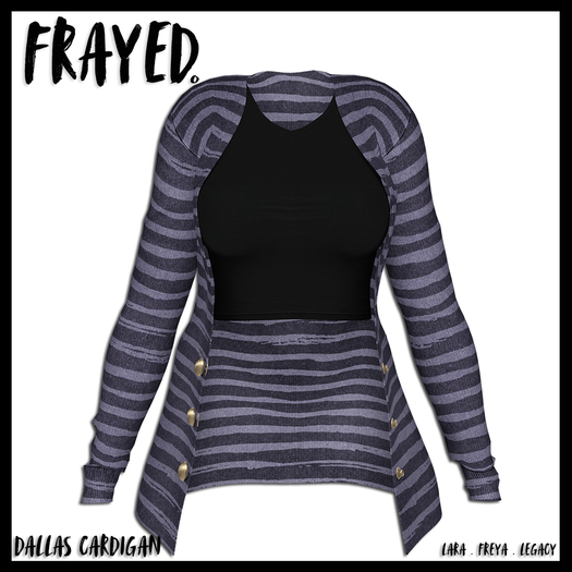 Frayed - Dallas Cardigan - Purple Stripes