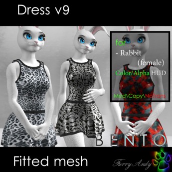 Second Life Marketplace - Furry Andy - Dress v9 for JOMO Rabbit Female