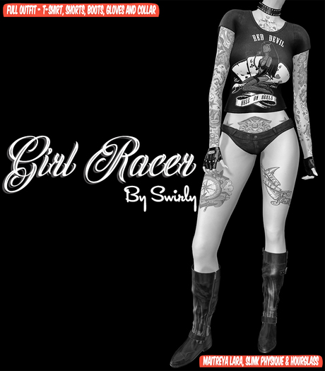 *By Swirly* Girl Racer Biker Outfit - Demo