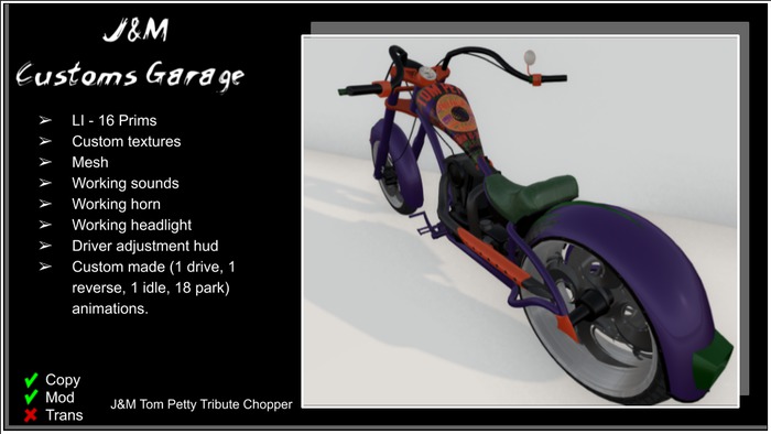 J&M Tom Petty Tribute Chopper-Boxed