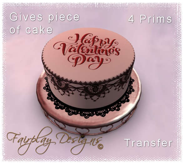 With Class Elegant Happy Valentines Day Cake