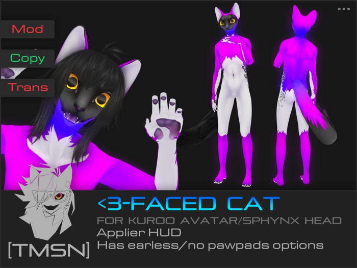[TMSN] <3-Faced Cat - Violet (Wear Me)