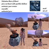 Valentine Bear of Heart Balloon giver-bagged
