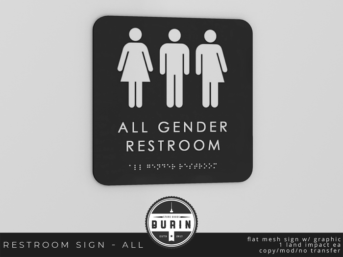 Burin: All Gender Restroom Sign