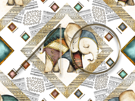 Second Life Marketplace - Abhati's Hindi Elephant Wall Seamless