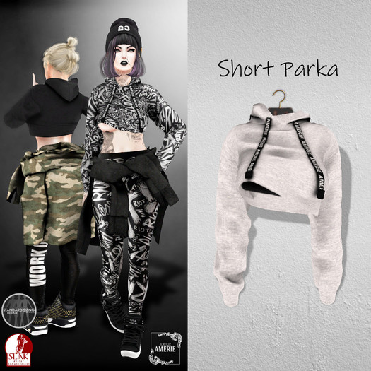 AMERIE - Short Parka(White)