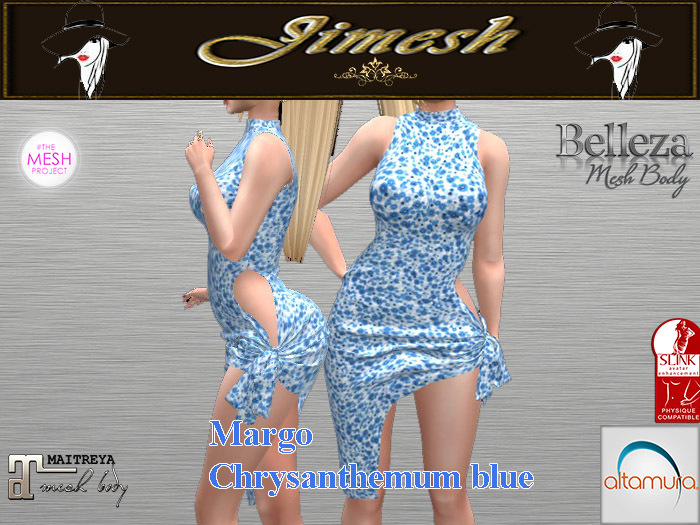 Dress Margo Chrysanthemum blue