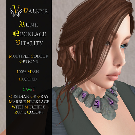 *Valkyr* Rune Necklace - Vitality (Add me)