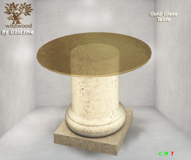 ✅[Wildwood] Golden Glass Table