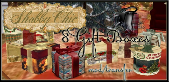 Shabby Chic Gift Boxes - 8 copy/transfer boxes
