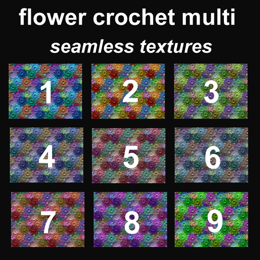 flower crochet  multi - textures pack