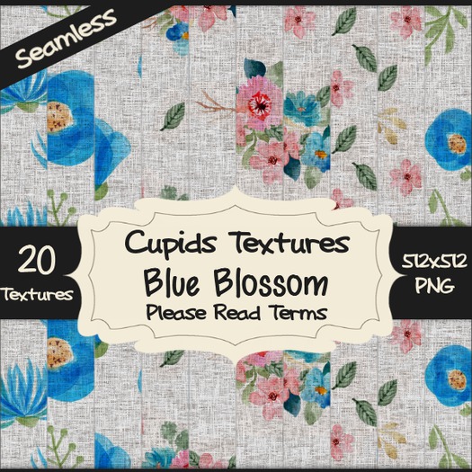 *Cupids Textures * 20 BLUE BLOSSOM