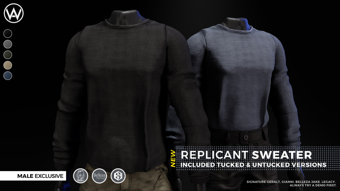 [WAZ] Replicant Sweater (Navy) BOXED [Add/Rezz]