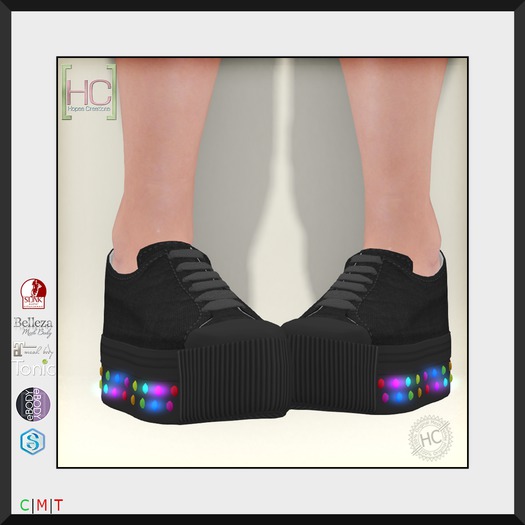 [HC] Nuala Black Light-Up Sneakers for Slink, Belleza, Maitreya, eBody, Signature & Tonic