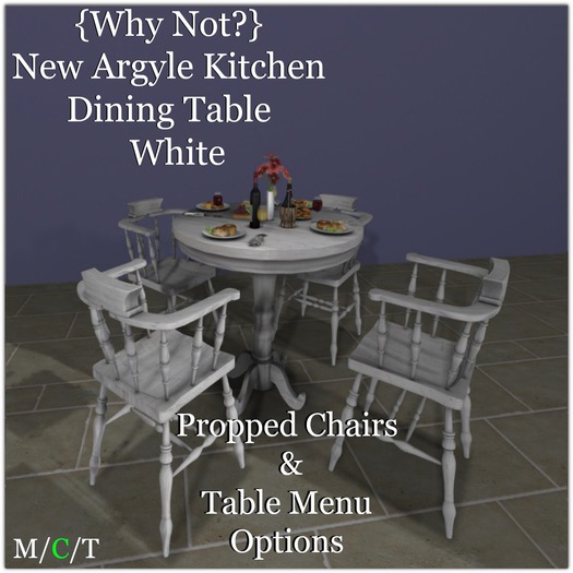 {Why Not?} New Argyle Kitchen Dining Set {White}-Boxed