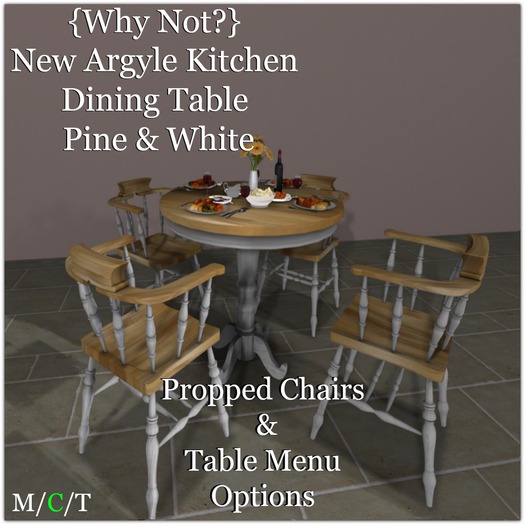 {Why Not?} New Argyle Kitchen Dining Set {Pine & White}-Boxed
