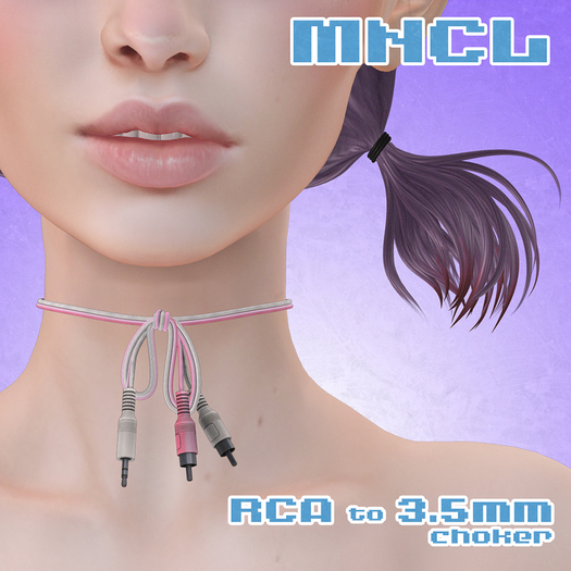 -MONOCLE- RCA to 3.5mm Choker - Pink/White