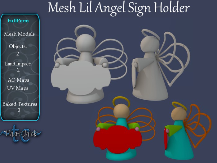 ~tc~ Mesh Lil Angel Sign Holder FullPerm Kit