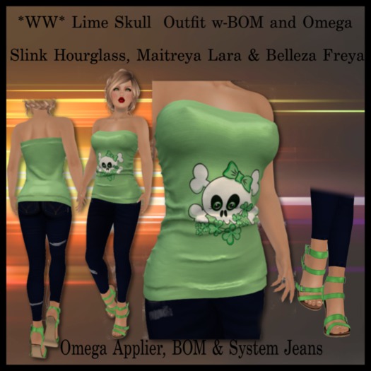 *WW* Lime Skull  Outfit w-BOM and Omega [Boxed]