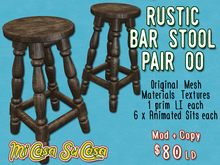 Mi Casa Su Casa: Rustic Bar Stool Pair 00