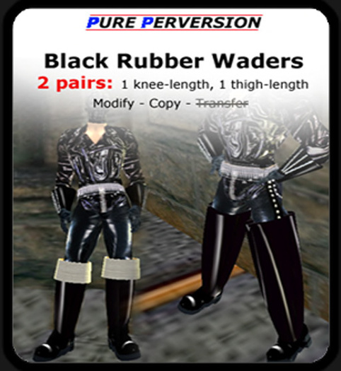 PP Black Rubber Waders