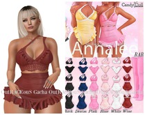 CandyDoll - Annalee Top & Skirt Set - Wine - Maitreya