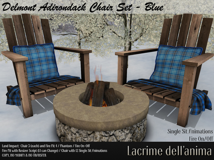 Delmont Adirondack Chair Set - Blue