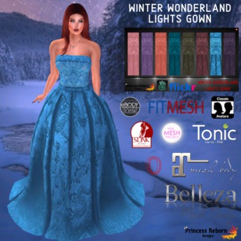 Second Life Marketplace - DEMO-Winter Wonderland Lights Gown "BOXED"
