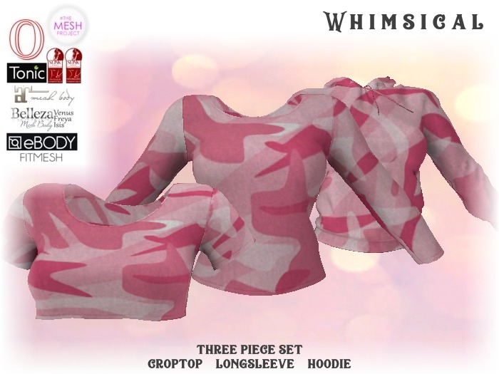 [Whimsical] Girl's Mesh Tops - Pinky Camo