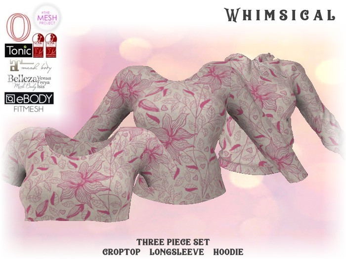 [Whimsical] Girl's Mesh Tops - Pink Floral