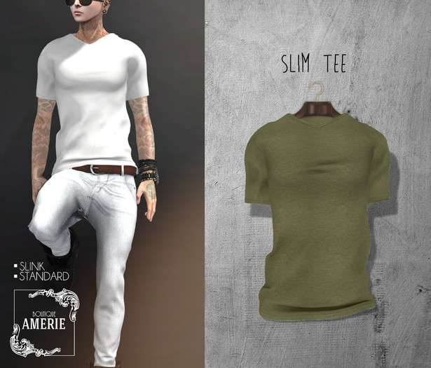 AMERIE M - Slim Tee(Olive)