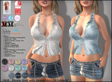 .:S&B:. Blouse Hedi with Denim Skirt *8 Colours*