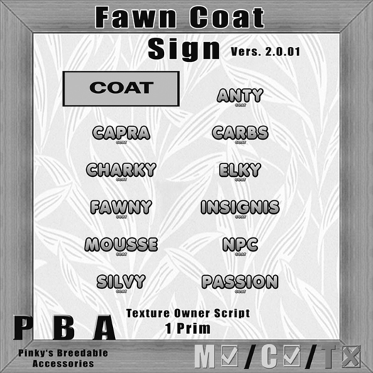 Fawn Coat Sign Vers. 2 DEMO