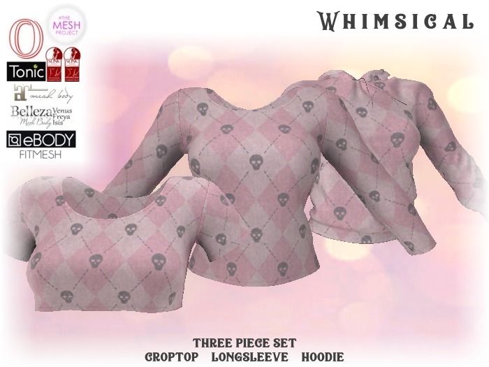 [Whimsical] Girl's Mesh Tops - PinkSkull