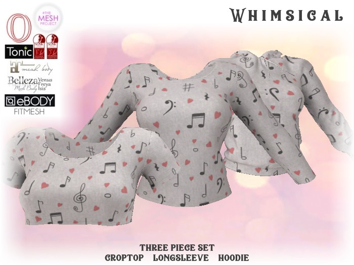 [Whimsical] Girl's Mesh Tops - Love Music
