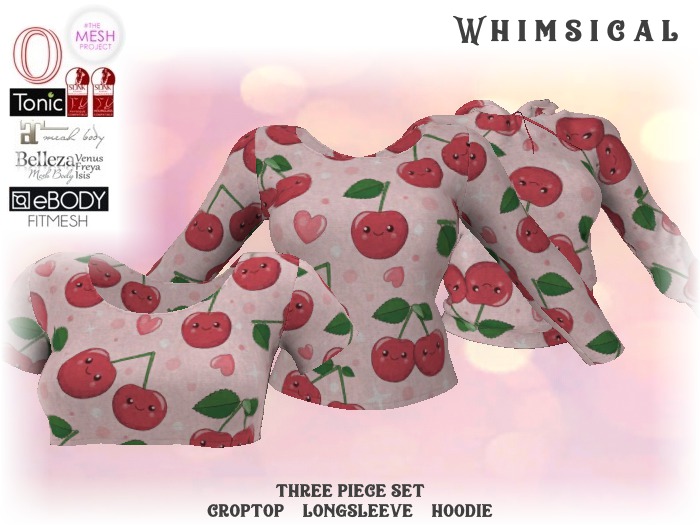 [Whimsical] Girl's Mesh Tops - Cherry Friends