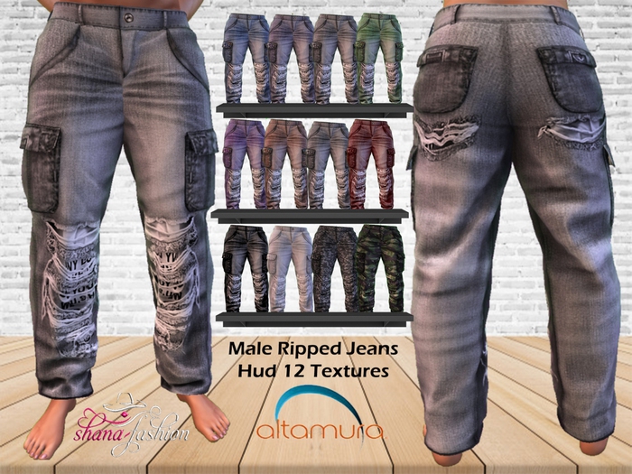 Male Ripped Jeans _ Altamura _ Hud 12 Textures