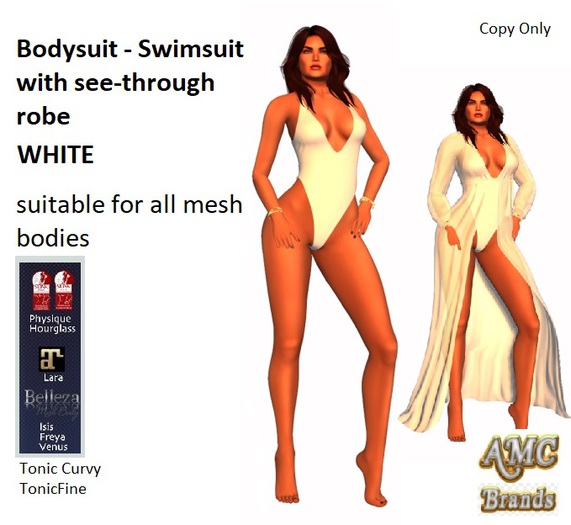 AMC Bodysuit & Robe - White