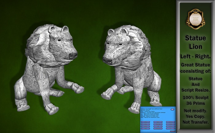 Statue Lion Right - Left