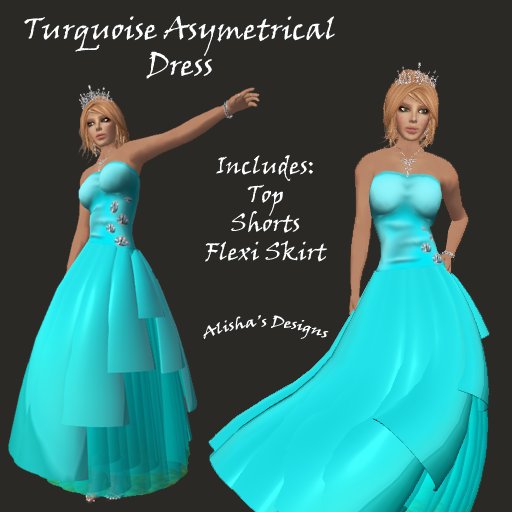 Turquoise Asymetrical Dress