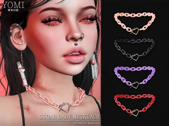 [Yomi] - Sugar Baby Necklace - Red