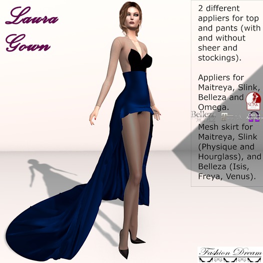 Laura Gown Dark Blue - Fashion Dream