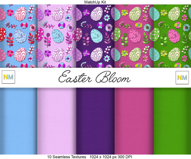 Easter Bloom Matchup Kit 10 Seamless Textures NM