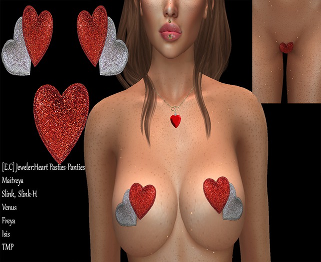 [E.C] Jeweler:Heart Pasties-Panties