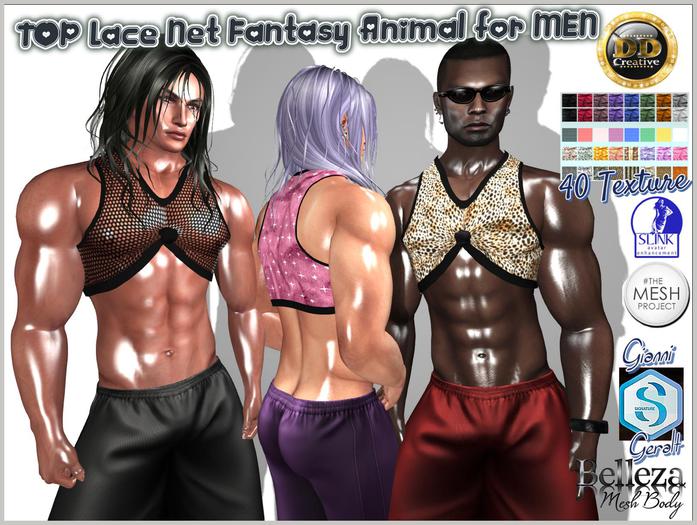 ☾ⅅⅅ☽ ◉ TOP Lace Net Fantasy Animal for MEN ◉