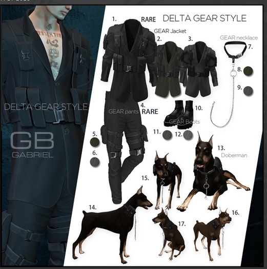 Gabriel Delta Gear Complete Gacha Black Set With rare