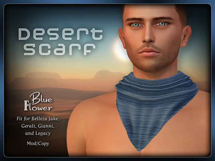 Blue Flower - Desert Scarf Blue