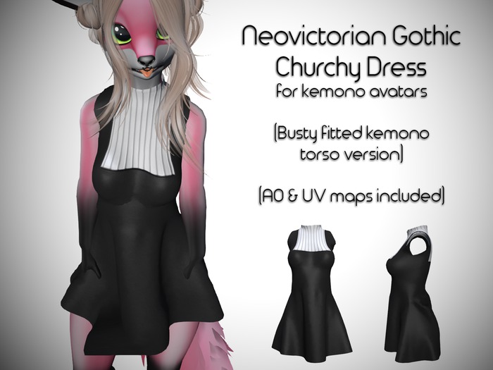 LMF Fitted Kemono Torso Neovictorian Gothic Churchy Dress